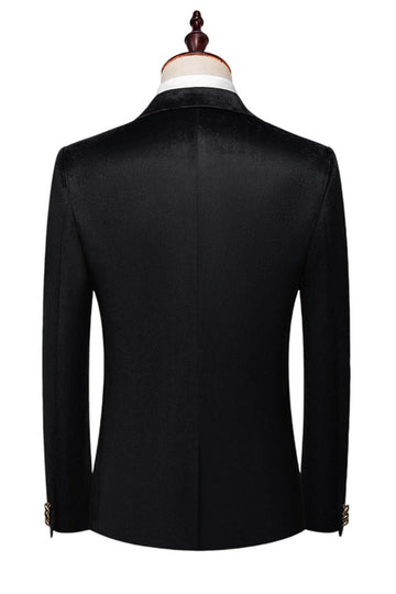 Black Peak Lapel 2 Piece Men's Suits